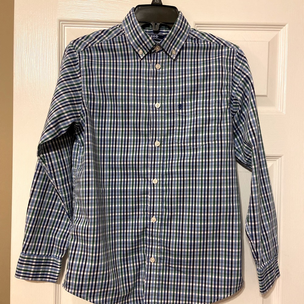 IZOD Youth plaid button down